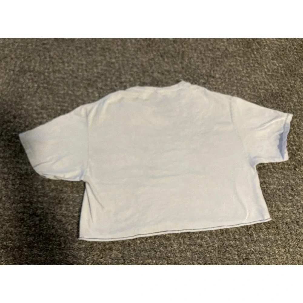 Pink Floyd Dark Side of the Moon Cropped Tee White‎ Rainbow Prism Band Shirt Y2K